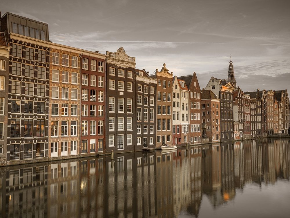 Houses alongside canal-Amsterdam