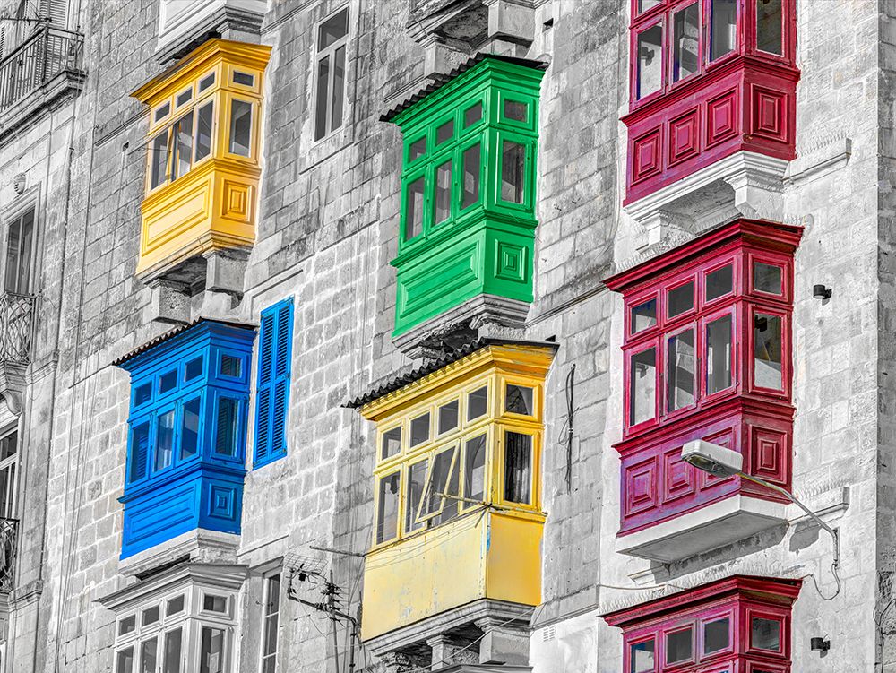 Traditional maltese building in Valletta, Malta