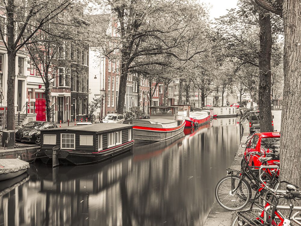 Canal through Amsterdam city