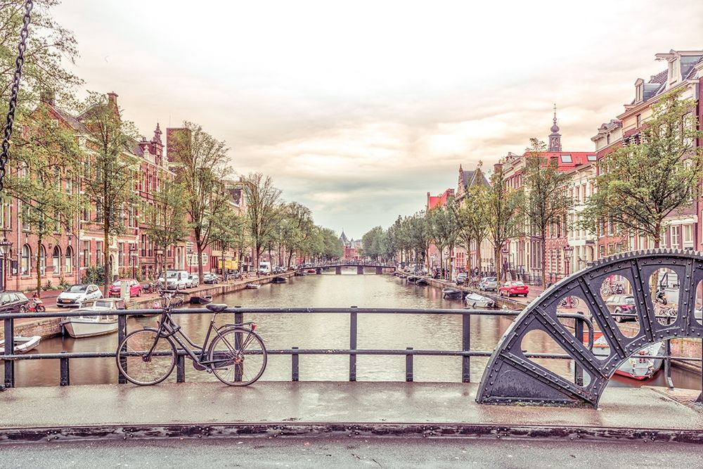 Canal through Amsterdam city