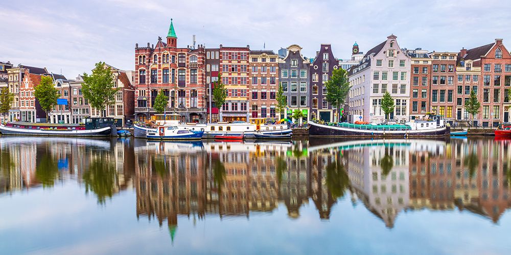 Amsterdam canal reflections