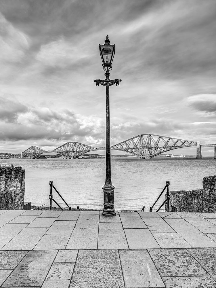 Forth Rail Bridge and lamp post, Scotland, FTBR-1812