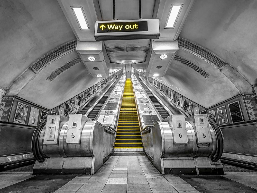 Escalators at subway station