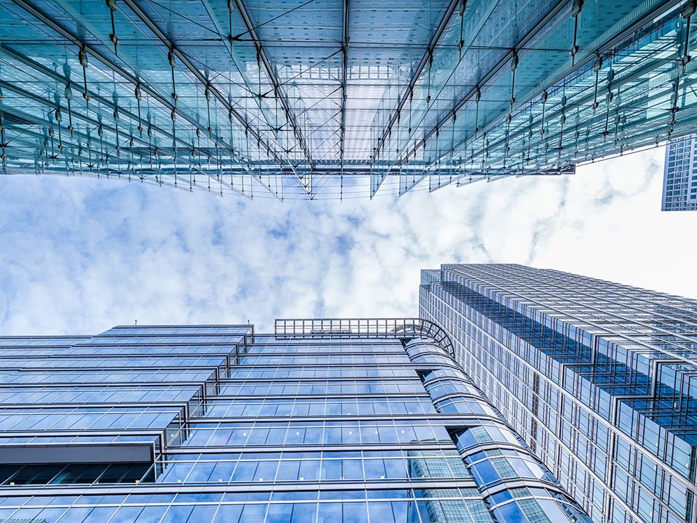 Low angle view of skyscrapers