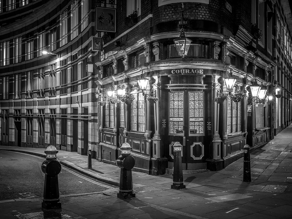 Old building at night in London