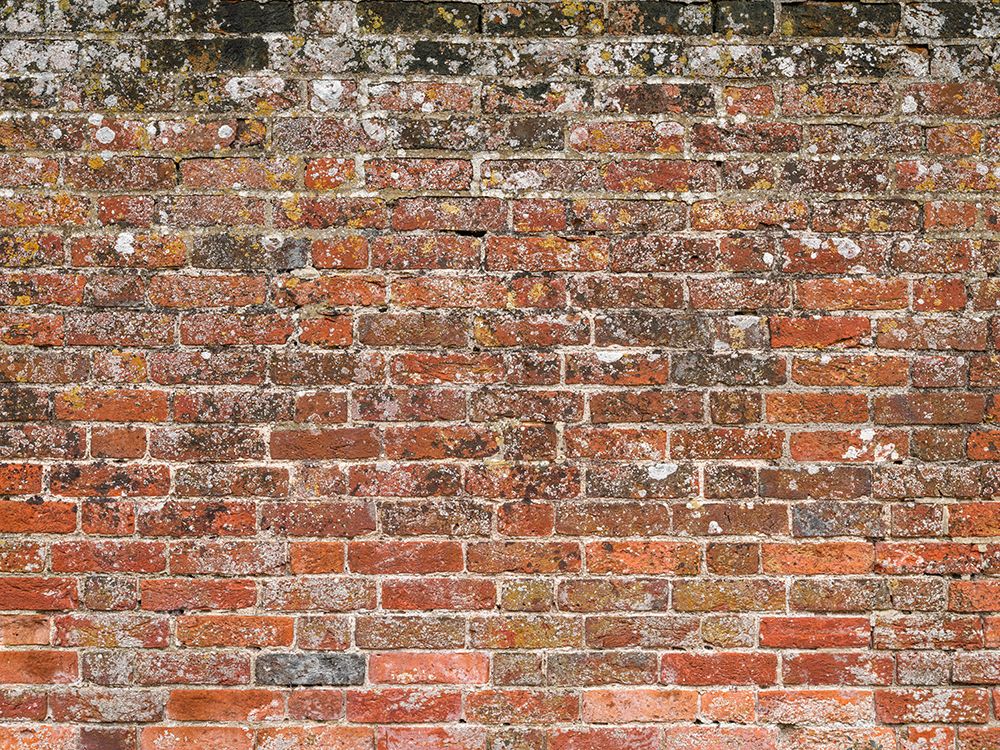 Old red brick wall, full frame