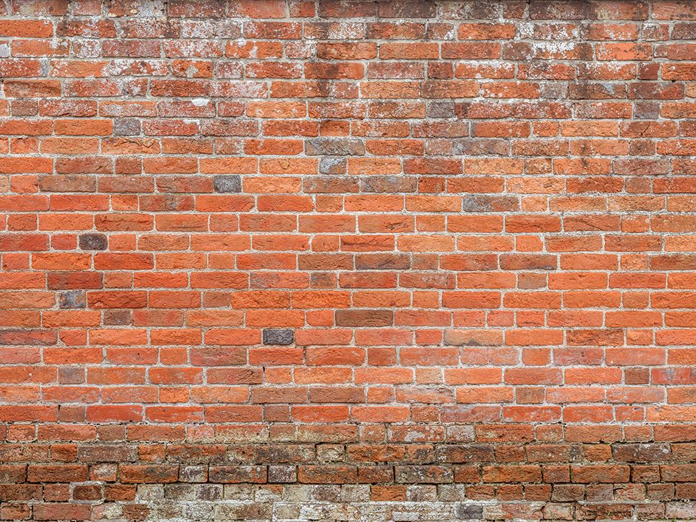 Old red brick wall, full frame