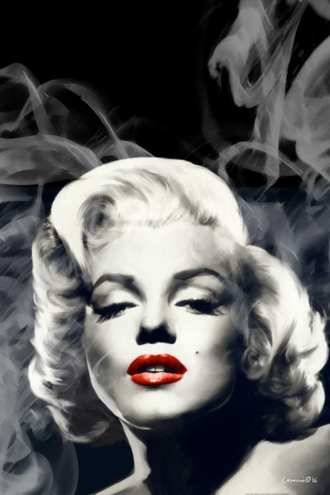 Red Lips Marilyn In Smoke