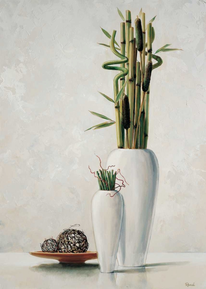 Bamboo in white vase I