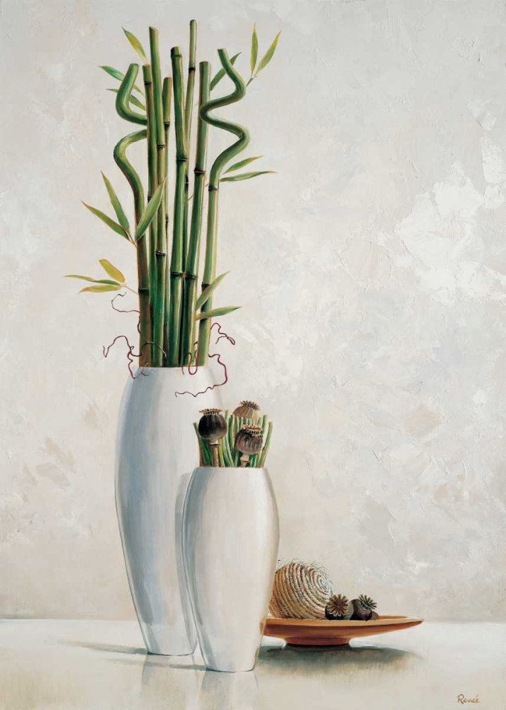 Bamboo in white vase II