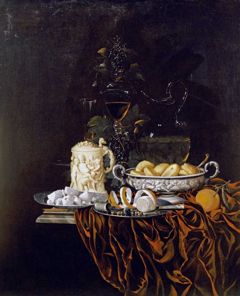 Pastry In a Silver Dish, Sweetmeats On a Plate