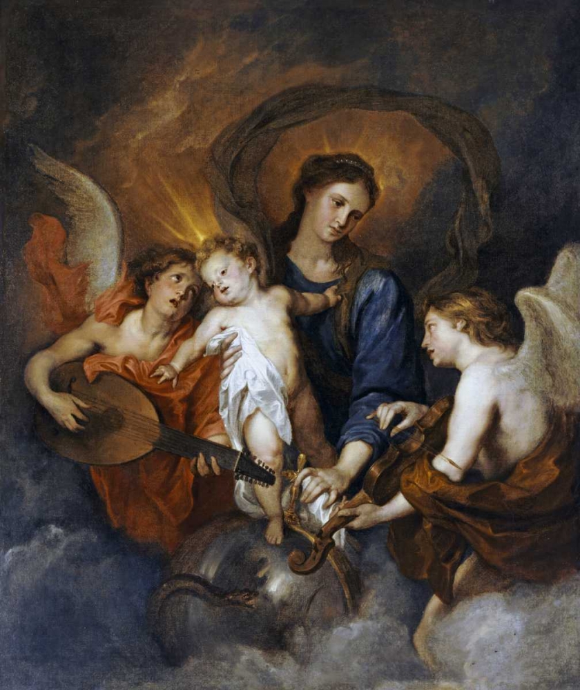 The Madonna and Child With Two Musical Angels