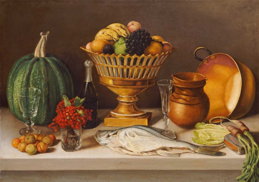 Still Life With Fish and a Pumpkin