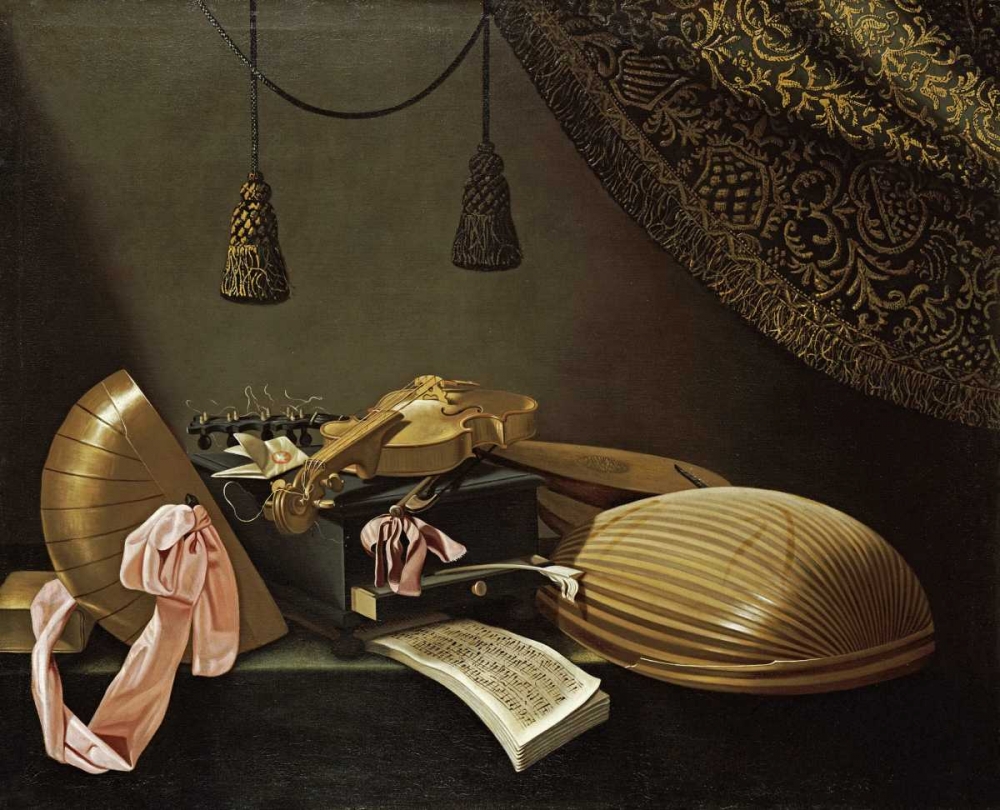 Lutes and Violin on a Table