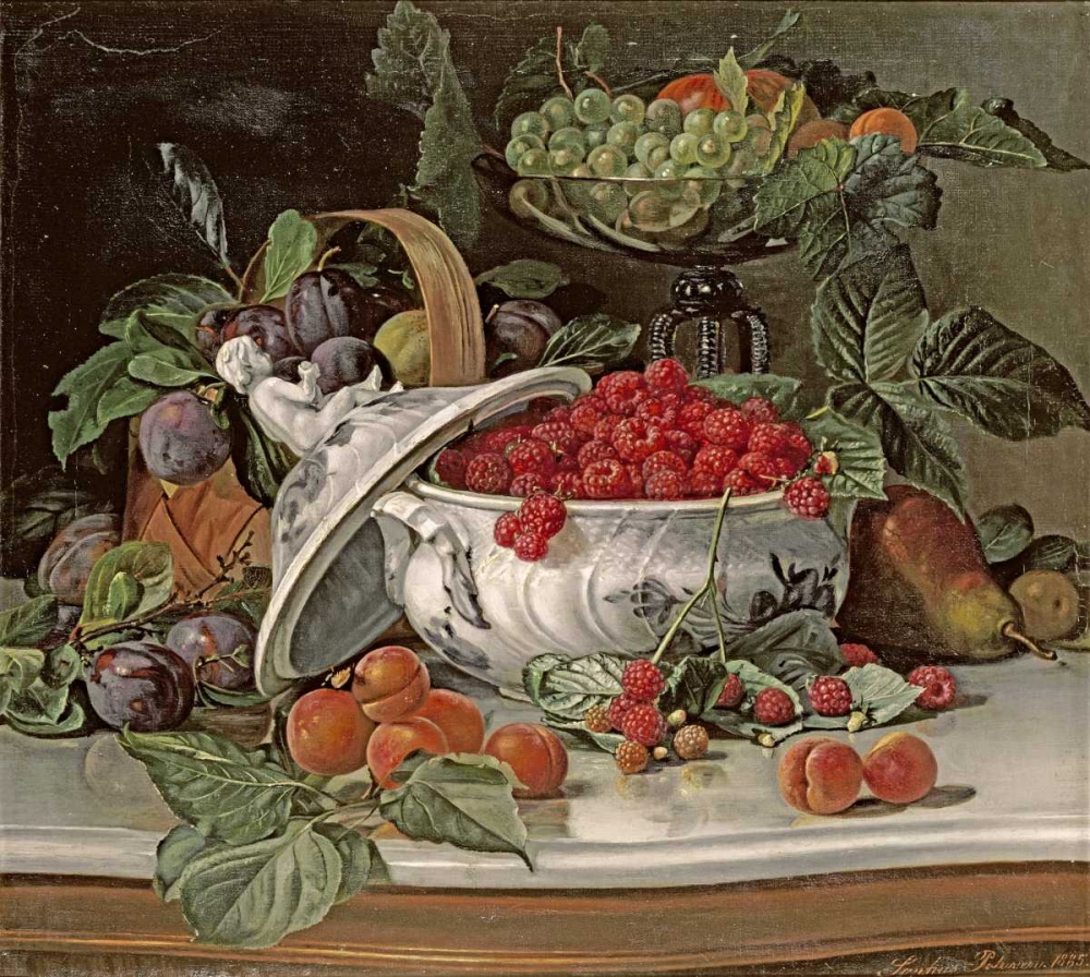 Plums, Grapes and Raspberries