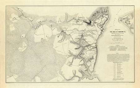 Civil War - Official Plan of The Siege of Yorktown Virginia, 1862