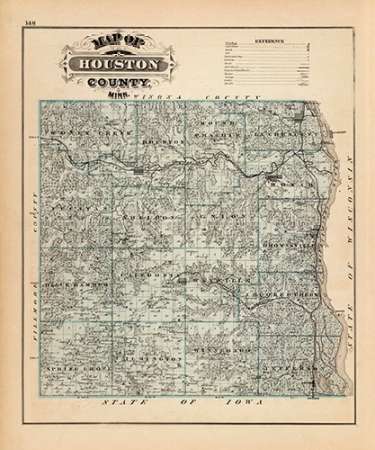 Map of Houston County, Minnesota, 1874