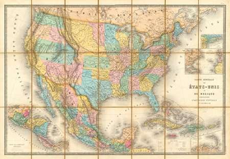 Carte Generale Des Etats, 1865
