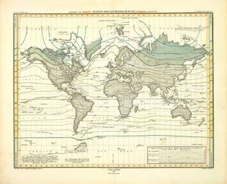 Alexander von Humboldts System Der Isotherm-Kurven, 1849