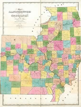 Map of Illinois and Missouri, 1839