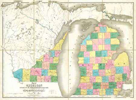 Map of Michigan and Part of Wisconsin Territory, 1839