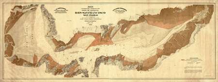 Map exhibiting the salt marsh and lands adjacent to the bays of San Francisco and San Pablo, 1874
