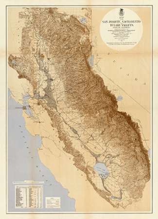 Map of The San Joaquin, Sacramento and Tulare Valleys, 1873