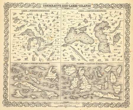 Comparative Size of Lakes and Islands, 1856