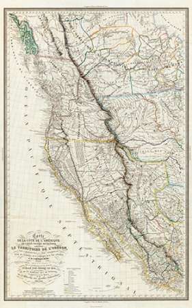 Carte de la cote de lAmerique, 1844