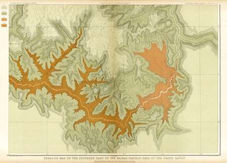 Grand Canyon - Geologic Map of The Southern Part of The Kaibab Plateau (Part IV. South-Eastern Sheet
