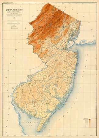 New Jersey State Map, 1888