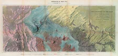 Geological Map, Rio Colorado of the West, 1858
