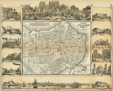 Plano Pintoresco De La Habana, 1853
