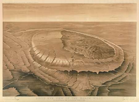 Birds eye view of the Black Hills, 1879