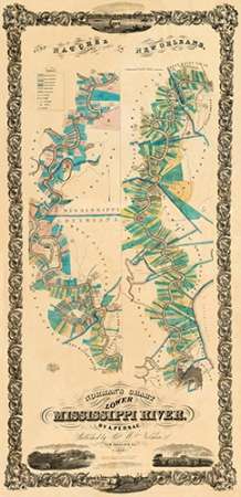 Chart of The Lower Mississippi River, 1858