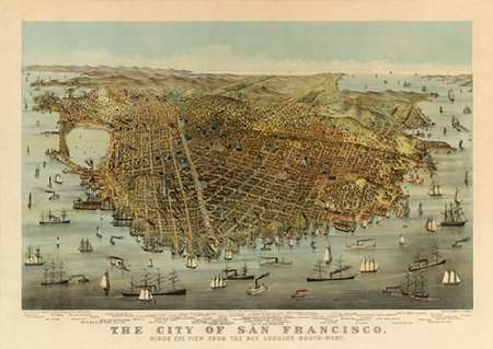 San Francisco Birds Eye View, 1878