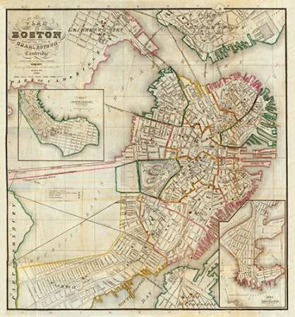 Plan of Boston Comprising a Part of Charlestown and Cambridge, 1846