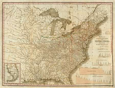 A Connected View of The Whole Internal Navigation of the United States, 1830