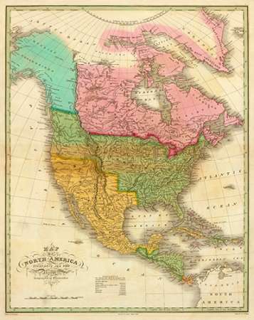 Map of North America Including All The Recent Geographical Discoveries, 1826