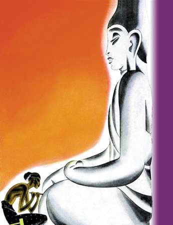 Burmese Sculptor at the knees of Buddha, 1933