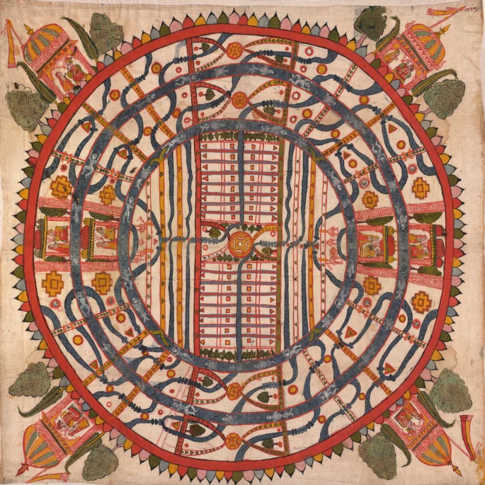 Manu?yaloka, map of the world of man, according to Jain cosmological traditions