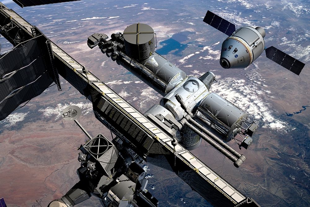 Orion Preparing to Dock with ISS, Project Constellation