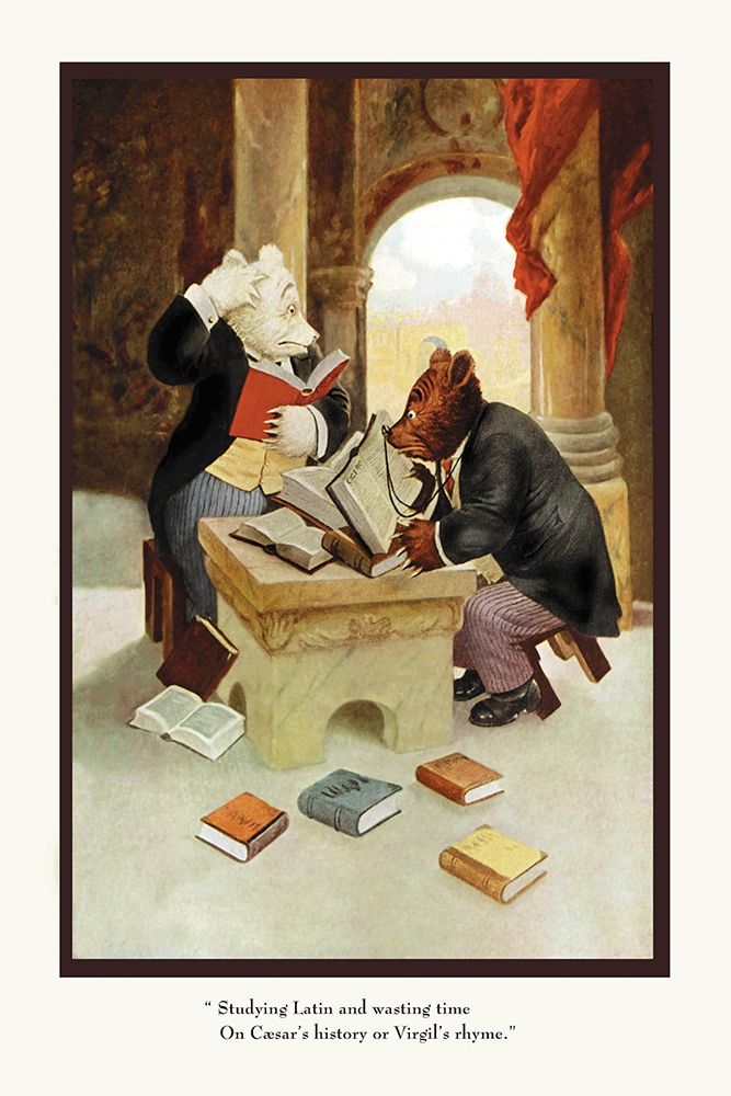 Teddy Roosevelts Bears: Teddy B and Teddy G Studying Latin