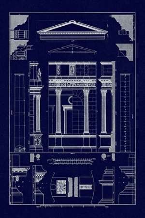 Pediment of Temple at Assisi (Blueprint)