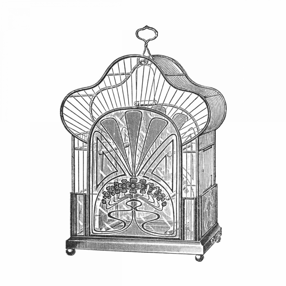 Etchings: Birdcage - Palmate top, forget-me-not detail.