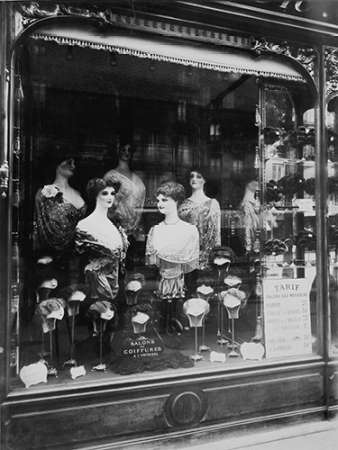 Paris, 1912 - Hairdressers Shop Window, boulevard de Strasbourg