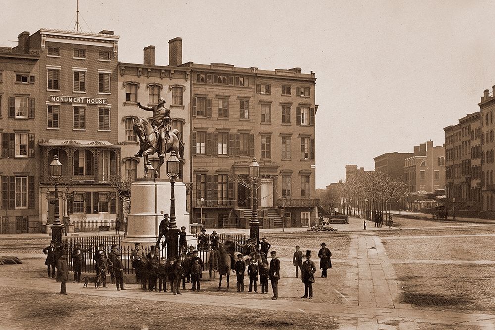 14th Street with Union Square and Washington Monument, about 1855