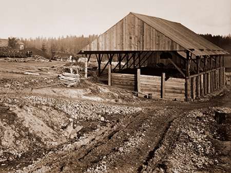 Oswego Iron Works, Willamette River, Oregon, 1867