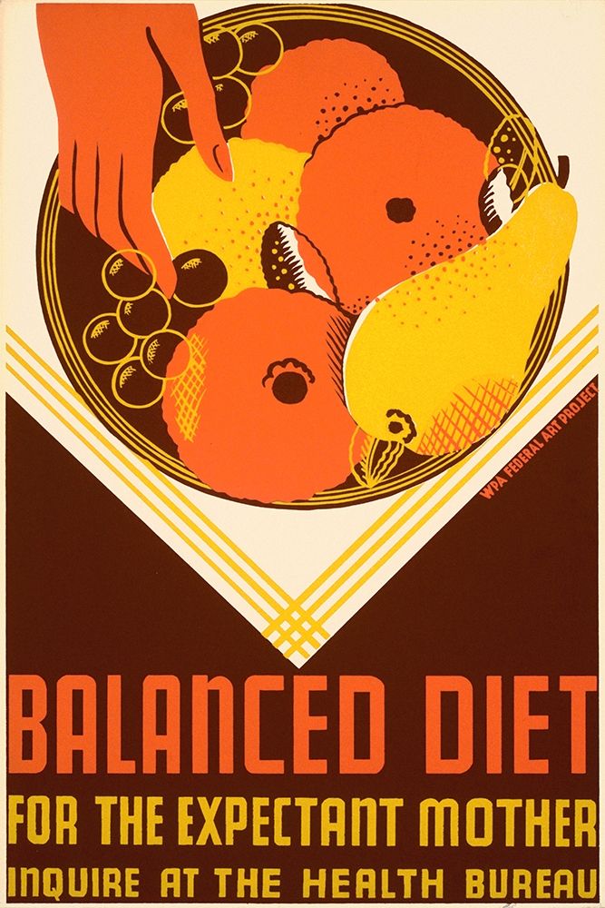 Balanced diet for the expectant mother.