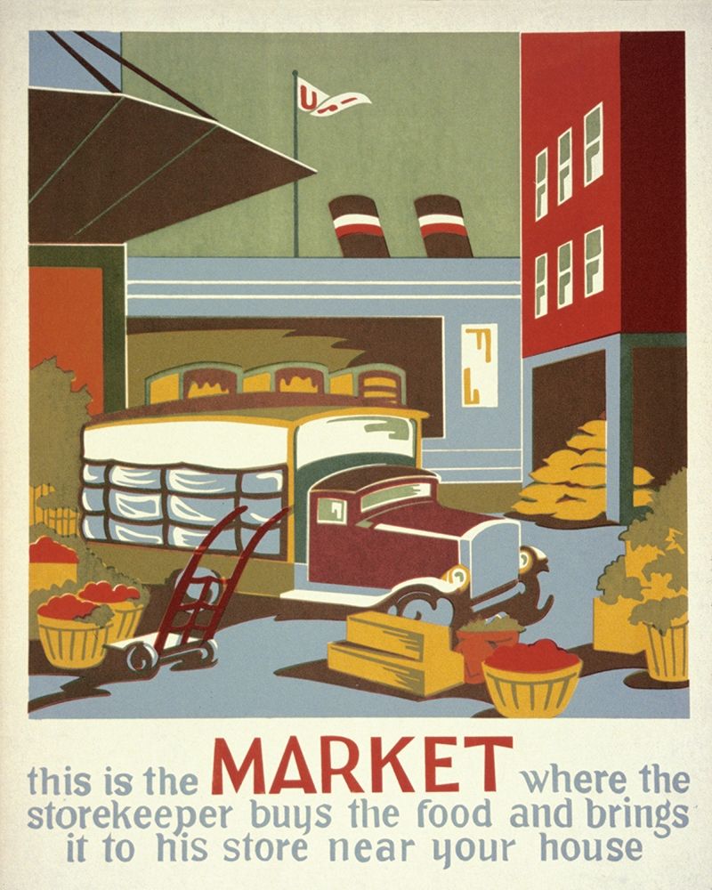 This is the market where the storekeeper buys the food